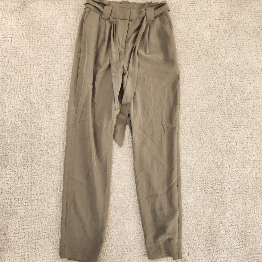Express Stylish Olive Green High Rise Ankle Pants